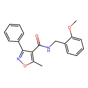 N-[(2-methoxyphenyl)methyl]-5-methyl-3-phenyl-1,2-oxazole-4-carboxamide structure