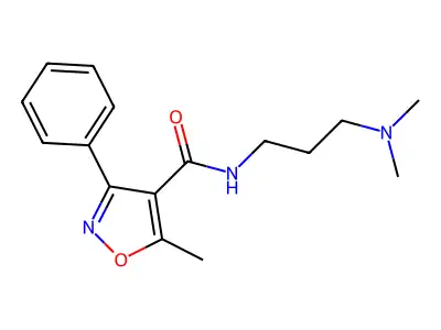 N-[3-(dimethylamino)propyl]-5-methyl-3-phenyl-1,2-oxazole-4-carboxamide structure