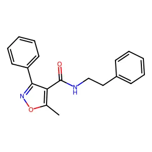5-methyl-3-phenyl-N-(2-phenylethyl)-1,2-oxazole-4-carboxamide structure