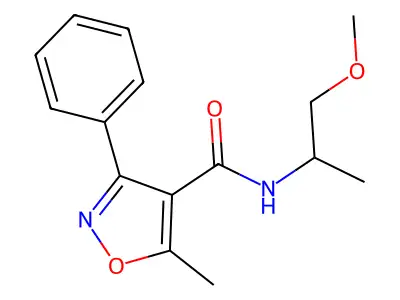 N-(1-methoxypropan-2-yl)-5-methyl-3-phenyl-1,2-oxazole-4-carboxamide structure