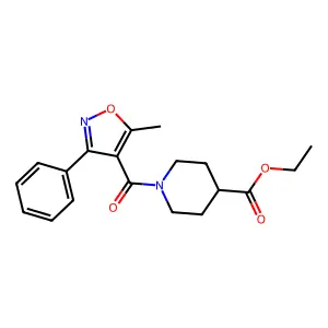 Ethyl 1-(5-methyl-3-phenyl-1,2-oxazole-4-carbonyl)piperidine-4-carboxylate structure
