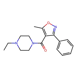 (4-Ethyl-piperazin-1-yl)-(5-methyl-3-phenyl-isoxazol-4-yl)-methanone structure