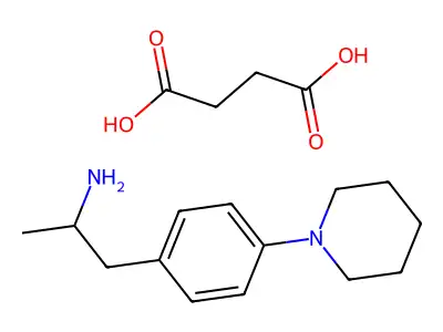 Phenethylamine, alpha-methyl-4-piperidino-, succinate structure
