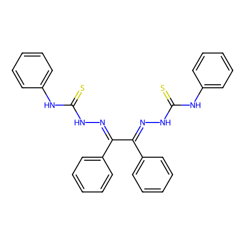 Hydrazinecarbothioamide, 2,2'-(1,2-diphenyl-1,2-ethanediylidene)bis(N-phenyl- structure
