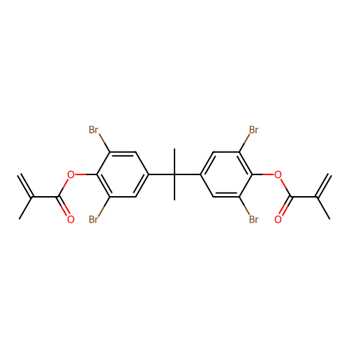 (1-Methylethylidene)bis(2,6-dibromo-4,1-phenylene) bismethacrylate structure
