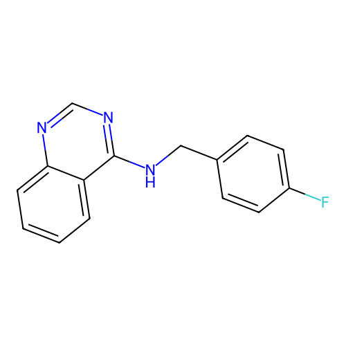 N-[(4-fluorophenyl)methyl]quinazolin-4-amine structure