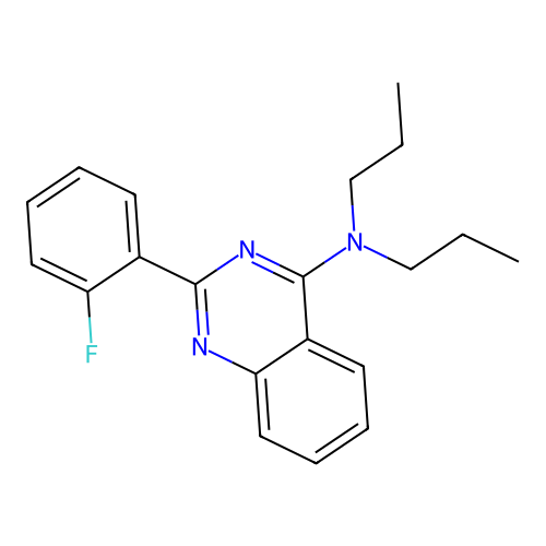 2-(2-fluorophenyl)-N,N-dipropylquinazolin-4-amine structure