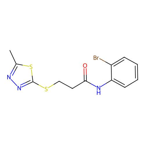 N-(2-bromophenyl)-3-[(5-methyl-1,3,4-thiadiazol-2-yl)sulfanyl]propanamide structure