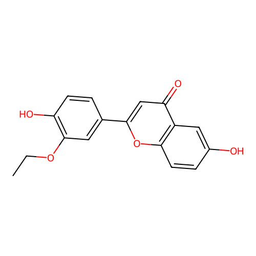 2-(3-ethoxy-4-hydroxyphenyl)-6-hydroxy-4H-chromen-4-one structure
