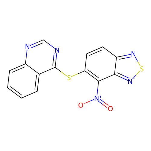 4-({4-Nitro-2,1,3-benzothiadiazol-5-yl}sulfanyl)quinazoline structure