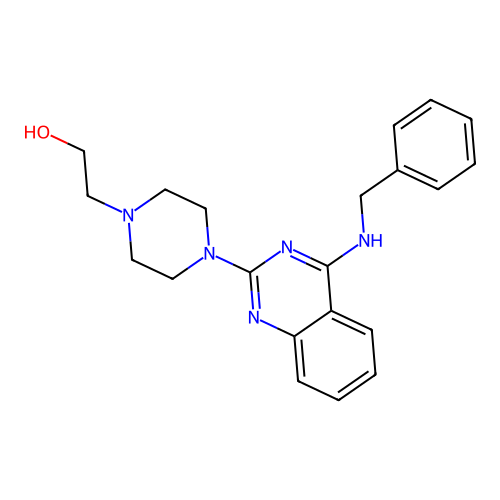 Ethanol, 2-[4-(4-benzylaminoquinazolin-2-yl)piperazin-1-yl]- structure