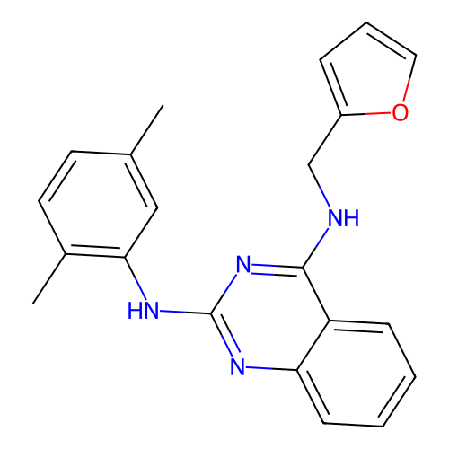 N~2~-(2,5-dimethylphenyl)-N~4~-(furan-2-ylmethyl)quinazoline-2,4-diamine structure