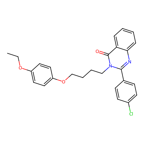 2-(4-chlorophenyl)-3-(4-(4-ethoxyphenoxy)butyl)quinazolin-4(3H)-one structure
