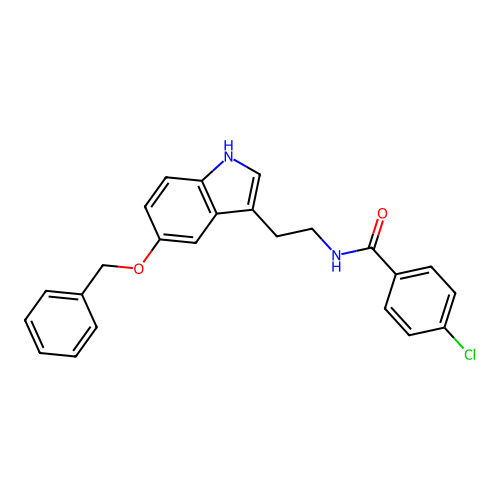 N-{2-[5-(benzyloxy)-1H-indol-3-yl]ethyl}-4-chlorobenzamide structure