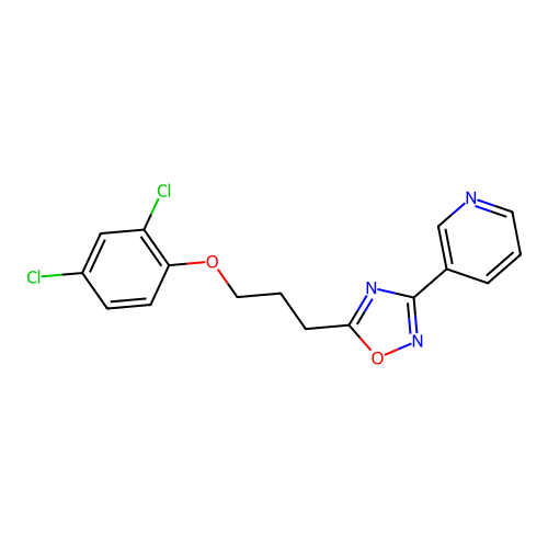 3-{5-[3-(2,4-Dichlorophenoxy)propyl]-1,2,4-oxadiazol-3-yl}pyridine structure