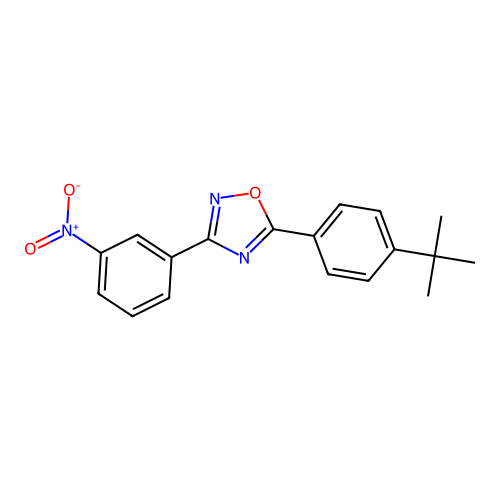 1,2,4-Oxadiazole, 5-[4-(1,1-dimethylethyl)phenyl]-3-(3-nitrophenyl)- structure