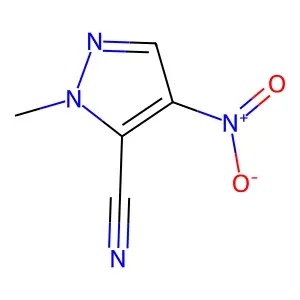 1-methyl-4-nitro-1H-pyrazole-5-carbonitrile structure