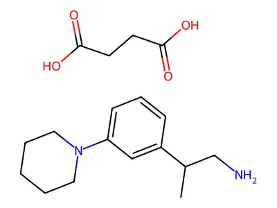Phenethylamine, beta-methyl-3-piperidino-, succinate structure