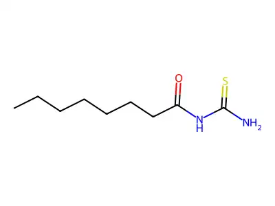 N-(Imino(sulfanyl)methyl)octanimidic acid structure