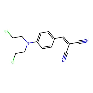 Malononitrile, p-(bis(2-chloroethyl)amino)benzylidene structure