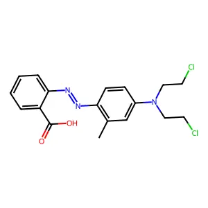 2-(2-(4-(Bis(2-chloroethyl)amino)-2-methylphenyl)diazenyl)benzoic acid structure