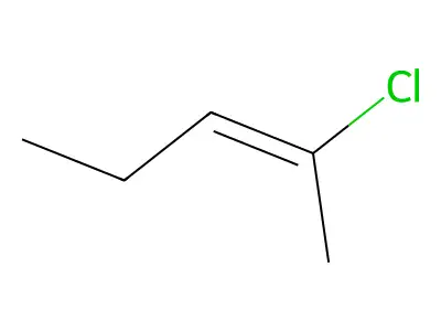 (E)-2-chloro-pent-2-ene structure