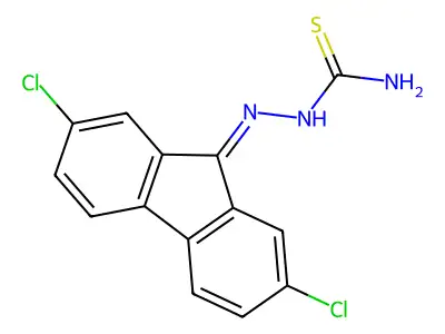 [(2,7-Dichlorofluoren-9-ylidene)amino]thiourea structure