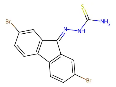 Fluoren-9-one, 2,7-dibromo-, thiosemicarbazone structure