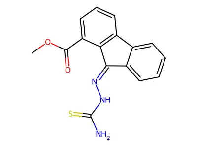 Methyl 9-(carbamothioylhydrazinylidene)fluorene-1-carboxylate structure