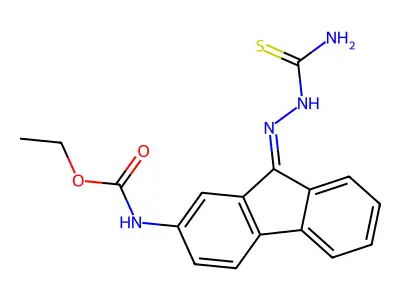 Ethyl 9-((aminocarbothioyl)hydrazono)-9H-fluoren-2-ylcarbamate structure