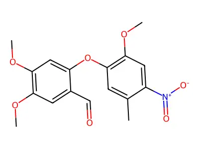 4,5-Dimethoxy-2-(2-methoxy-5-methyl-4-nitrophenoxy)benzaldehyde structure