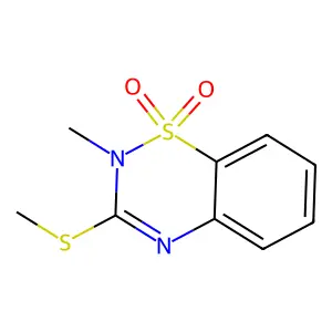 2-Methyl-3-methylsulfanyl-1lambda6,2,4-benzothiadiazine 1,1-dioxide structure