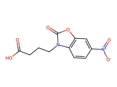 4-(6-nitro-2-oxo-1,3-benzoxazol-3(2H)-yl)butanoic acid structure