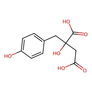 2-Hydroxy-2-((4-hydroxyphenyl)methyl)butanedioic acid structure
