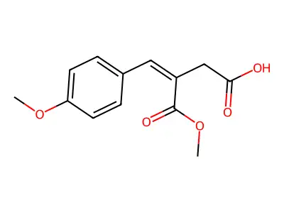 3-(Methoxycarbonyl)-4-(4-methoxyphenyl)but-3-enoic acid structure