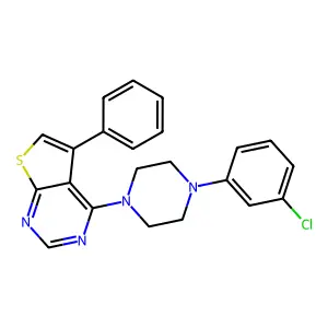 4-(4-(3-Chlorophenyl)piperazin-1-yl)-5-phenylthieno[2,3-d]pyrimidine structure