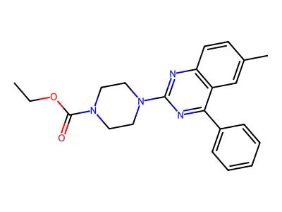 Ethyl 4-(6-methyl-4-phenylquinazolin-2-yl)piperazine-1-carboxylate structure