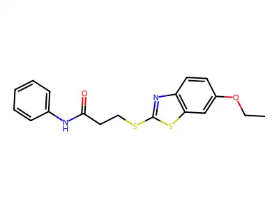 3-[(6-ethoxy-1,3-benzothiazol-2-yl)sulfanyl]-N-phenylpropanamide structure