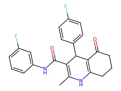 N-(3-F-PH)-4-(4-F-PH)-2-ME-5-Oxo-1,4,5,6,7,8-hexahydro-3-quinolinecarboxamide structure