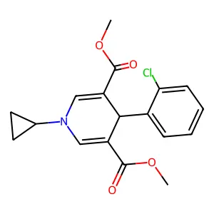 Dimethyl 4-(2-chlorophenyl)-1-cyclopropyl-1,4-dihydropyridine-3,5-dicarboxylate structure