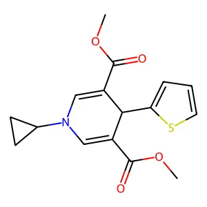 Dimethyl 1-cyclopropyl-4-(thiophen-2-yl)-1,4-dihydropyridine-3,5-dicarboxylate structure