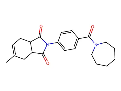 2-[4-(azepane-1-carbonyl)phenyl]-5-methyl-3a,4,7,7a-tetrahydroisoindole-1,3-dione structure