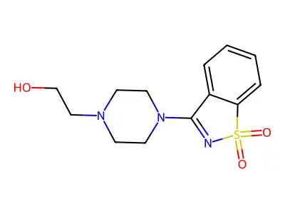 2-[4-(1,1-Dioxido-1,2-benzisothiazol-3-YL)piperazin-1-YL]ethanol structure