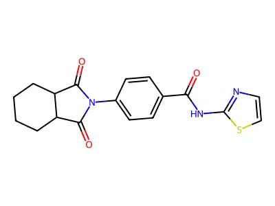 4-(1,3-dioxooctahydro-2H-isoindol-2-yl)-N-(1,3-thiazol-2-yl)benzamide structure