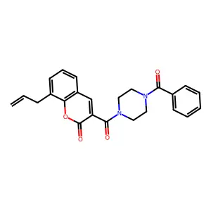8-Allyl-3-(4-benzoyl-piperazine-1-carbonyl)-chromen-2-one structure