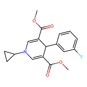Dimethyl 1-cyclopropyl-4-(3-fluorophenyl)-1,4-dihydropyridine-3,5-dicarboxylate structure