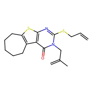 2-(ALLYLSULFANYL)-3-(2-METHYLALLYL)-3,5,6,7,8,9-HEXAHYDRO-4H-CYCLOHEPTA[4,5]THIENO[2,3-D]PYRIMIDIN-4-ONE structure