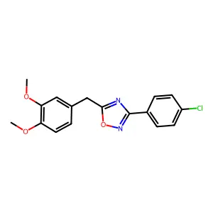 3-(4-Chlorophenyl)-5-[(3,4-dimethoxyphenyl)methyl]-1,2,4-oxadiazole structure