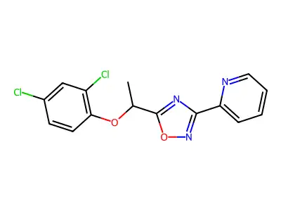 2-{5-[1-(2,4-Dichlorophenoxy)ethyl]-1,2,4-oxadiazol-3-yl}pyridine structure