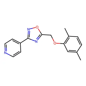 4-{5-[(2,5-Dimethylphenoxy)methyl]-1,2,4-oxadiazol-3-yl}pyridine structure